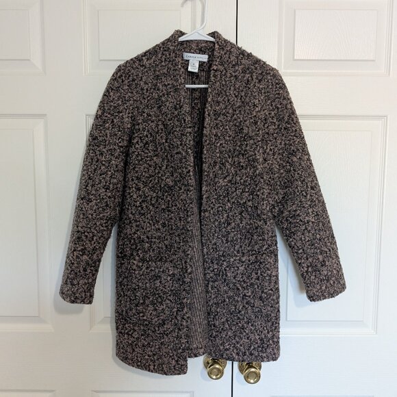 Carole Wren Open Cardigan Woolen Textured Black and Pink Small - Picture 1 of 6